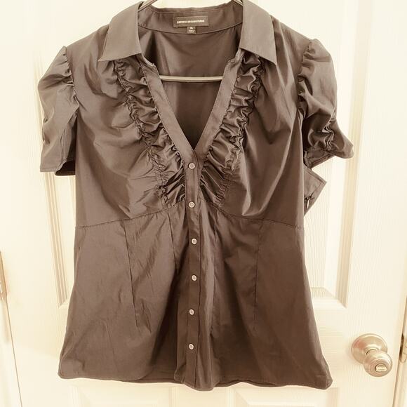 Express Design Studio Blouse Womens XL y2k Babydoll Ruffle Whimsigoth Goth Fairy - Picture 5 of 12